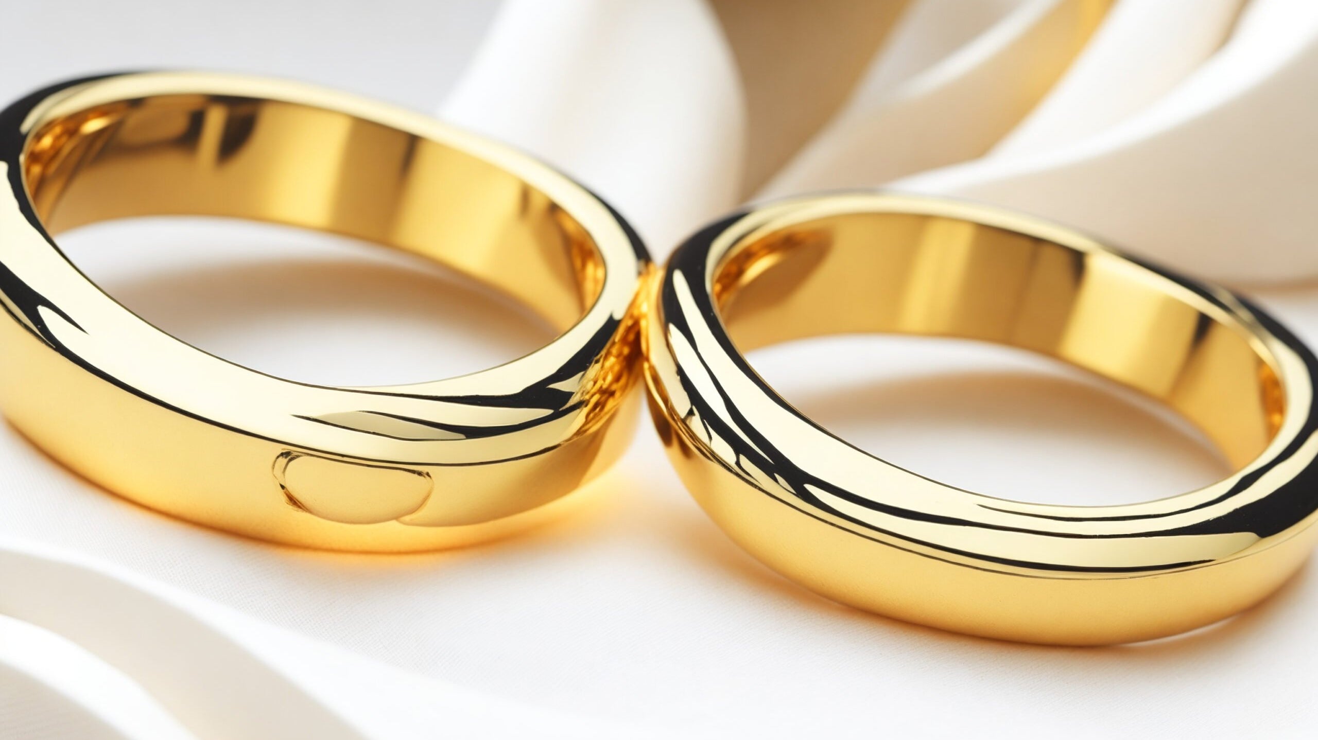 Sparkling Gold Wedding Rings Adorned with Exquisite Details