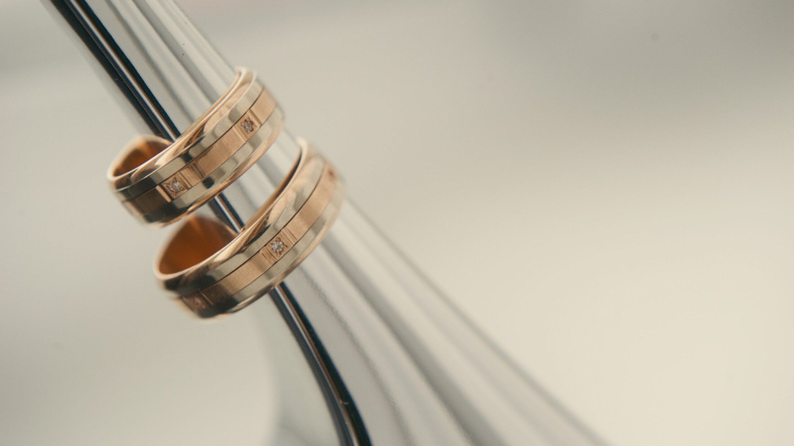 Close Up of 2 Wedding Bands