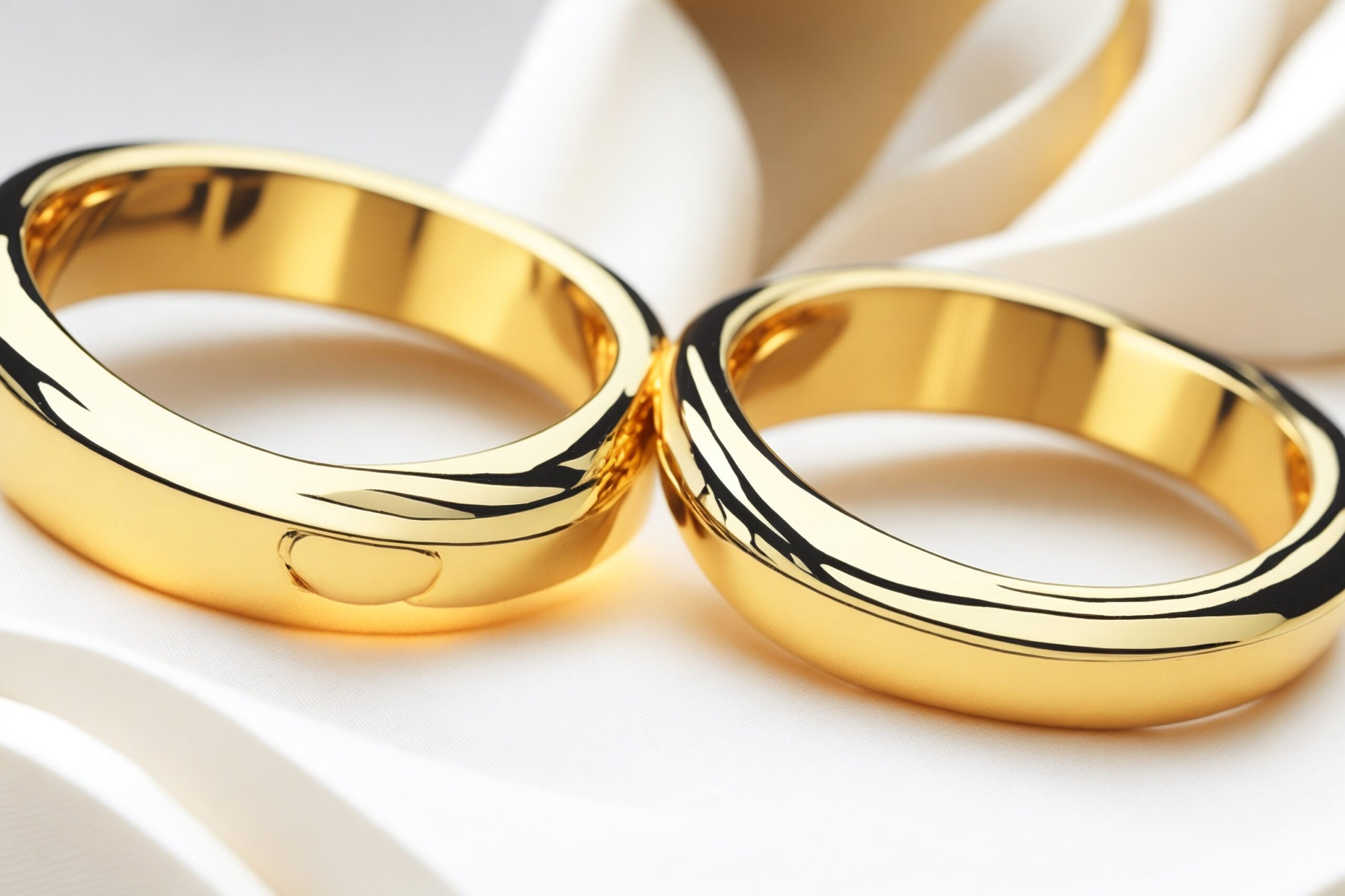 Sparkling Gold Wedding Rings Adorned with Exquisite Details